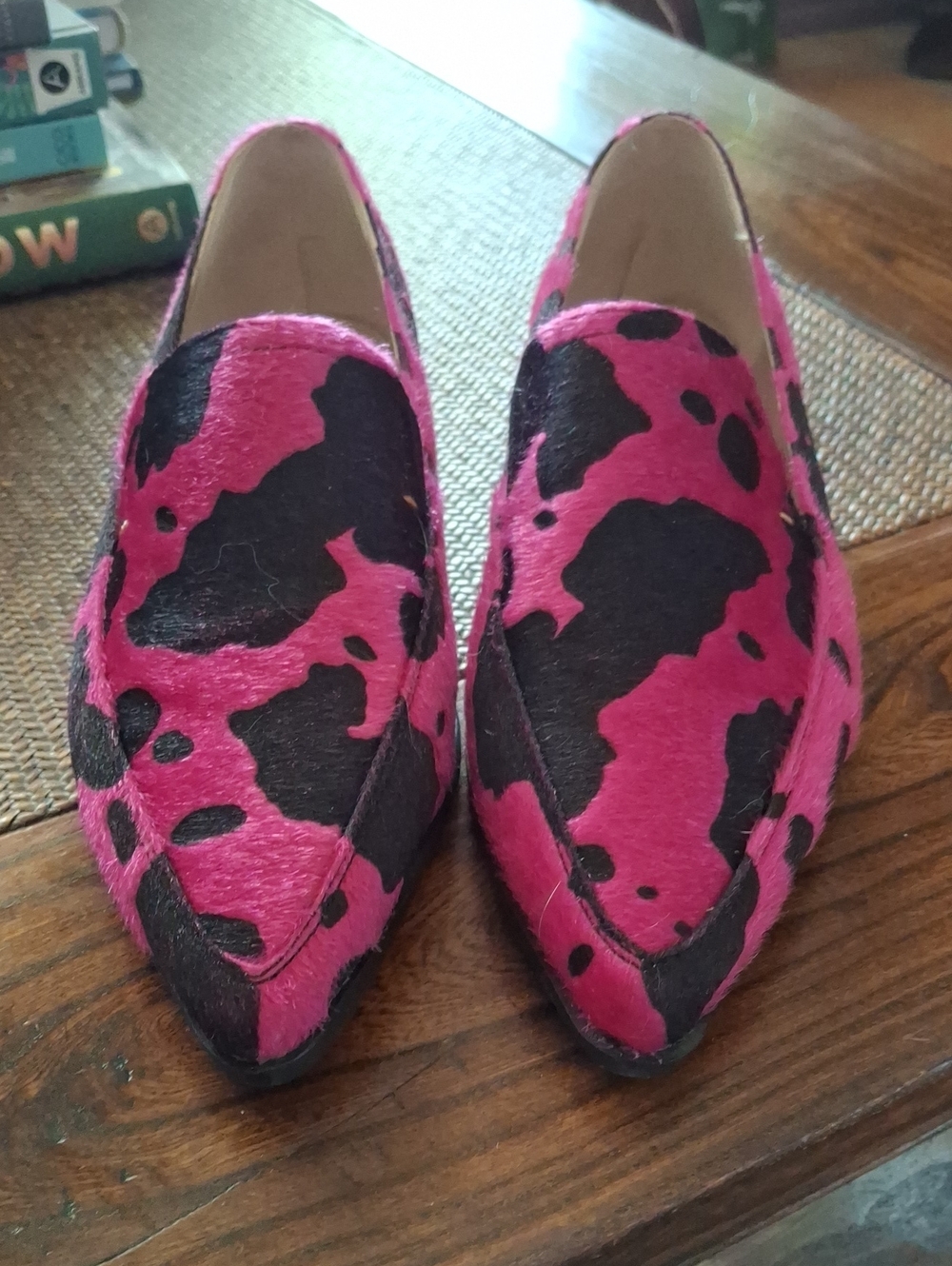 Bold Pink & Black Animal Print Women's Loafers
